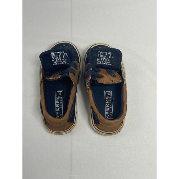 Sperry Top-Sider Kids Boat Shoes Leather-Canvas Slip On Toddler Boys Size 5.5W - Picture 5 of 8